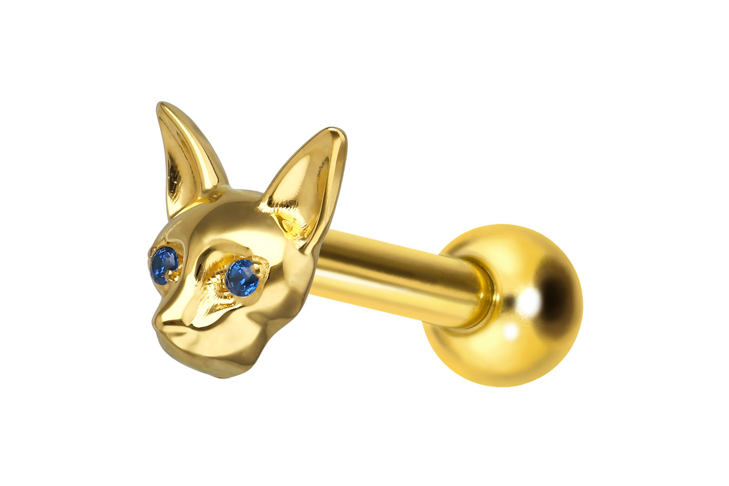 Titan Ohrpiercing mit Innengewinde KATZE